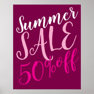 Affiche 50% De Promo, Été Vente Signal, Boutique