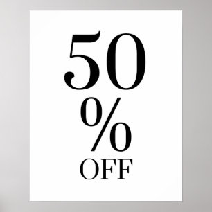 Affiche 50% De Promo Signal, Vente Au Détail