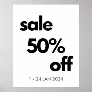 Affiche 50% De Promo Signe, Boutique Personnalisée Vente