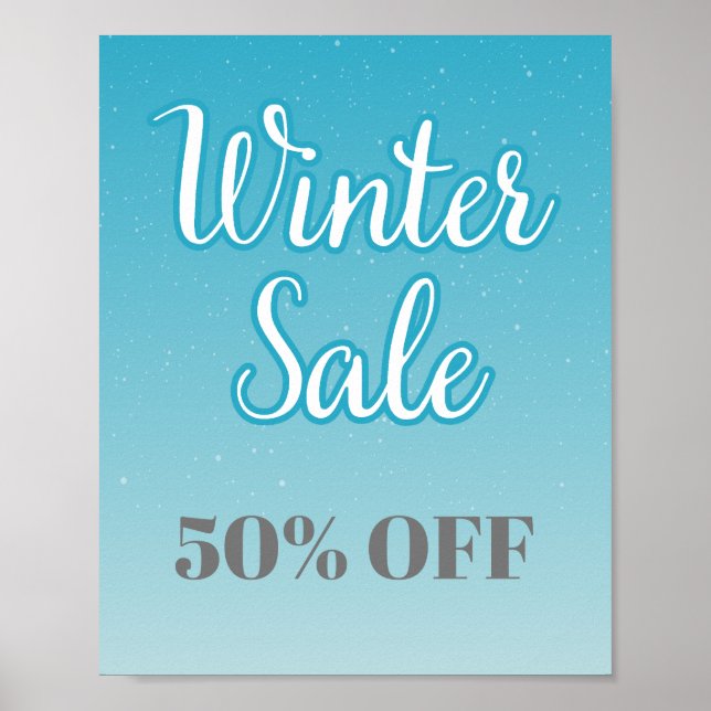 Affiche 50% De Promo Vente D'Hiver Signal Modifiable, Vent (Devant)