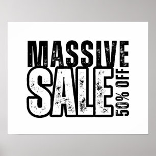 Affiche 50 % de réduction sur la vente, affichage magasin 