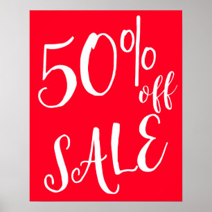 Affiche 50% de réduction sur la vente Signe, Boutique Roug