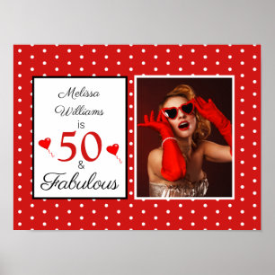 Affiche 50 et fabuleux Photo Rouge 50e anniversaire Rouge