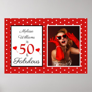 Affiche 50 et fabuleux Photo Rouge 50e anniversaire Rouge
