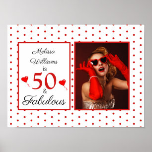 Affiche 50 et fabuleux Photo Rouge 50e anniversaire WH Red