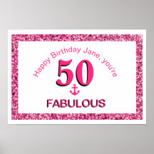50 et Fabulous Pink Ancre Parties scintillant