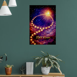 Affiche 50 Étoiles 250 Ans d'Indépendance des États-Unis l