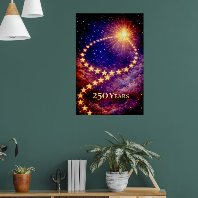 Affiche 50 Étoiles 250 Ans d'Indépendance des États-Unis l (Salon 1)