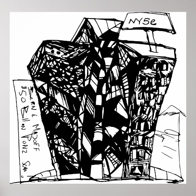 AFFICHE 50 MILLIARDS DE DOLLAR PONZI SCAM (Devant)