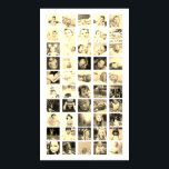 Affiche 50 Photo Collage Personnalisé (Sepia)<br><div class="desc">Créer un collage photo poster personnalisé de Ricaso - ajouter 50 photos individuelles pour réaliser un collage photo</div>