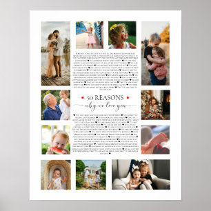 Affiche 50 raisons pour lesquelles nous vous aimons 80e 60
