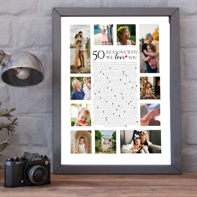 Affiche 50 raisons pour lesquelles nous vous aimons photo  (Créateur téléchargé)