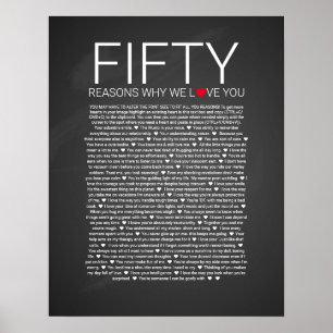 Affiche 50 raisons pour lesquelles nous vous aimons sermen