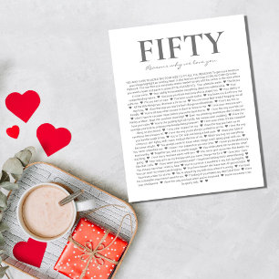 Affiche 50 raisons pour lesquelles nous vous aimons vow ma