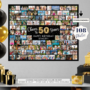 Affiche 50e Anniversaire 108 Photos Noir Or À l'année