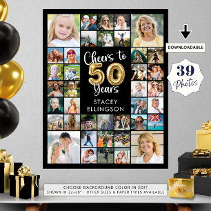 Affiche 50e anniversaire 39 photo Collage de photos bravo 