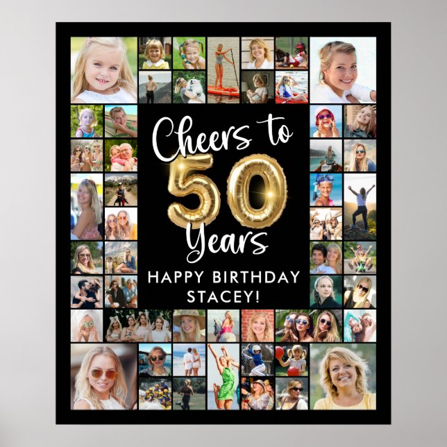 Affiche 50e anniversaire 41 Photo Collage À 50 ans (Devant)