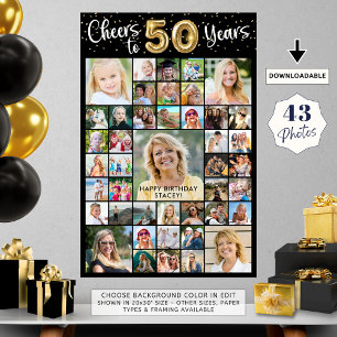 Affiche 50e anniversaire 43 Photo Collage encourage à 50 a