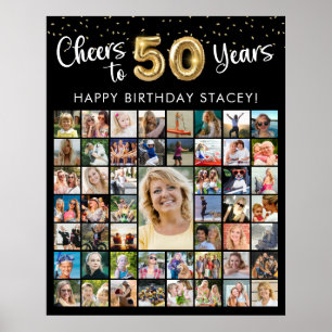 Affiche 50e anniversaire 51 Collage de photos À 40 ans