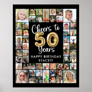 Affiche 50e anniversaire 51 Collage de photos À 50 ans