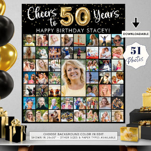 Affiche 50e anniversaire 51 Photo Collage encourage à 40 a
