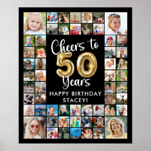 Affiche 50e anniversaire 57 Photo Collage À 50 ans Cheers