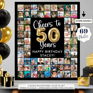Affiche 50e anniversaire 69 Photo Collage encourage à 50 a