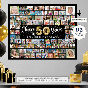 Affiche 50e anniversaire 92 Photos Black Gold Cheers To Ye