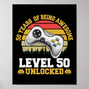Affiche 50e Anniversaire Années Awesome Video Gamer déverr