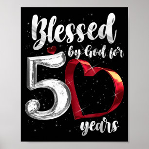 Affiche 50e anniversaire bénis par Dieu pendant 50 ans Ann