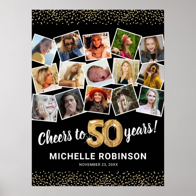 Affiche 50e anniversaire Black Gold Photo Party (Devant)