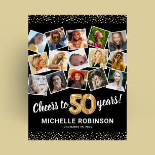 Affiche 50e anniversaire Black Gold Photo Party