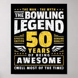 Affiche 50e anniversaire Bowling 50 ans Old Bowler