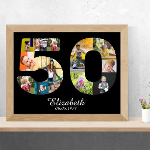 Affiche 50e anniversaire Créez votre propre photo multipho