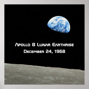 Affiche 50e anniversaire d'Apollo 8 Lunar Earthrise