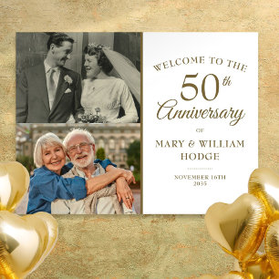 Affiche 50e anniversaire de mariage 2 Photo Panneau de bie
