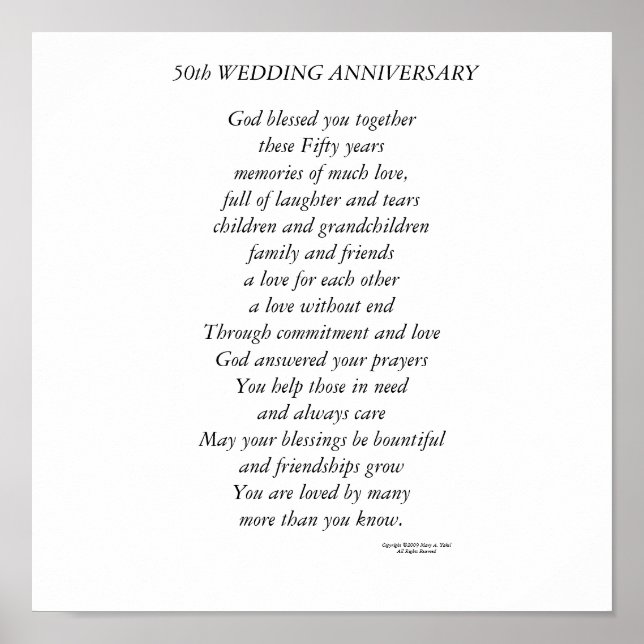 Affiche 50e anniversaire du Mariage (Devant)