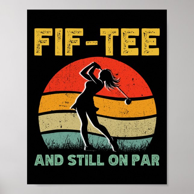 Affiche 50e Anniversaire Golf Femme Design Retro 50 An Ol (Devant)