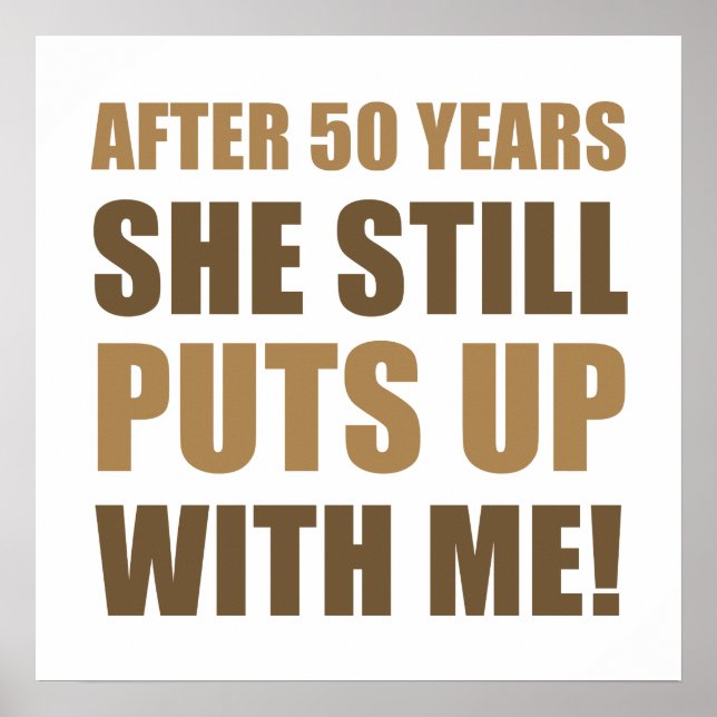 Affiche 50e anniversaire Humour pour hommes (Devant)