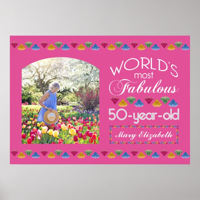 Affiche 50e anniversaire Les plus fabuleuses pierres rose  (Devant)