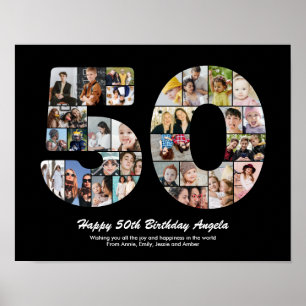 Affiche 50e anniversaire Numéro 50 photo Collage Cadeau