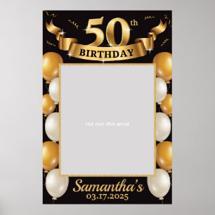 Affiche 50e anniversaire Photo prop Frame Gold Black