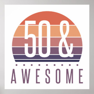 Affiche 50e anniversaire Retro Sunset