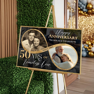 Affiche 50e Joyeux Anniversaire Then & Now Gold Infinity