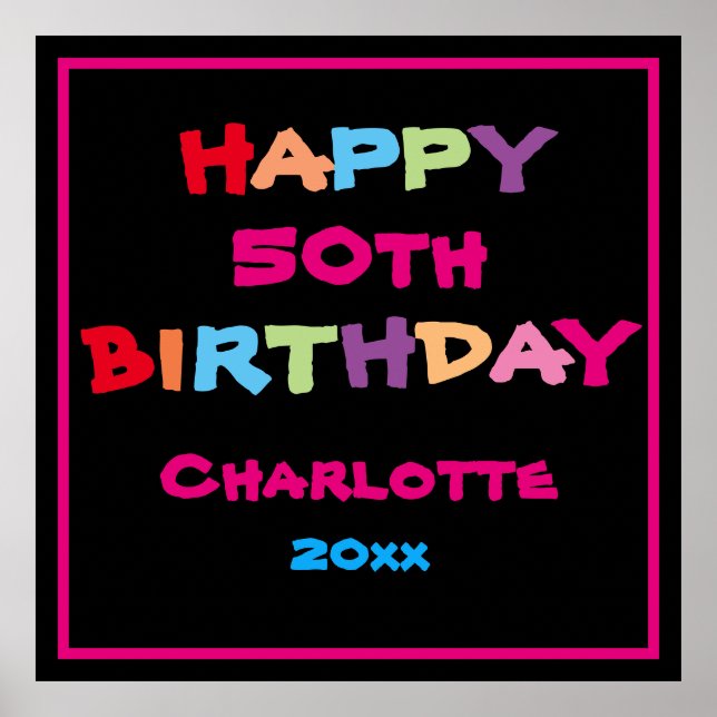 Affiche 50e Symbole moderne 50e anniversaire personnalisé (Devant)