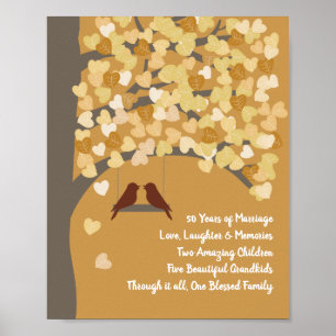 Affiche 50ème anniversaire de Mariage d'or personnalisé