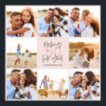 Affiche 50th birthday pink girly glitter photo collage<br><div class="desc">50th birthday modern pink girly glitter photo collage. Modern script text design. Part of a collection.</div>