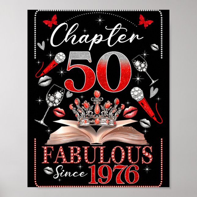 Affiche 50th Birthday Queen Chapter 50 Fabulous Since 1976 (Devant)