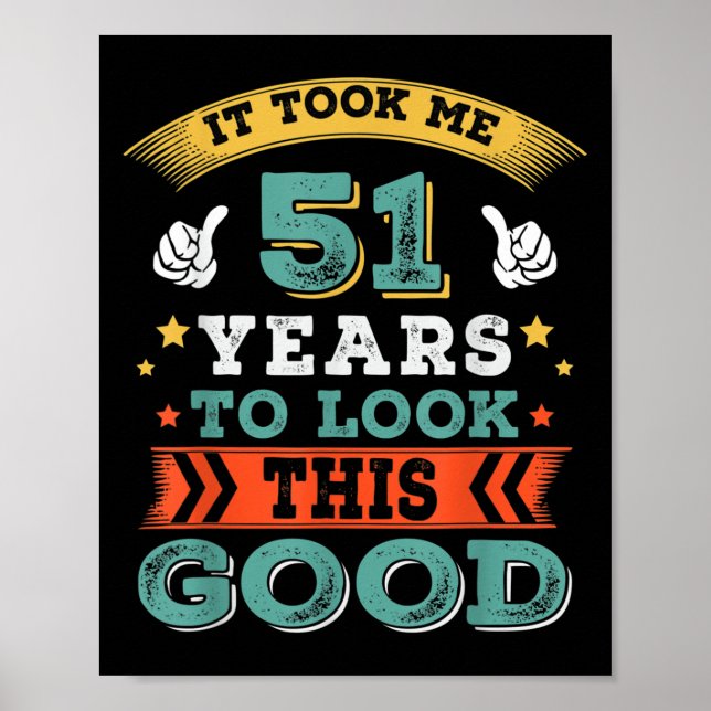 Affiche 51 Ans Anniversaire Devis Graphiques drôle 51ème B (Devant)