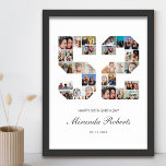 Affiche 52e anniversaire Numéro 52 Photo personnalisée Col<br><div class="desc">Célébrez le 52ème anniversaire avec cette affiche personnalisée de collage photo numéro 52. Ce cadeau personnalisable est également parfait pour un anniversaire mariage. C'est une excellente façon de présenter des souvenirs précieux de votre vie de mariage et de marié. L'affiche comporte un collage de photos qui capturent ces moments spéciaux,...</div>